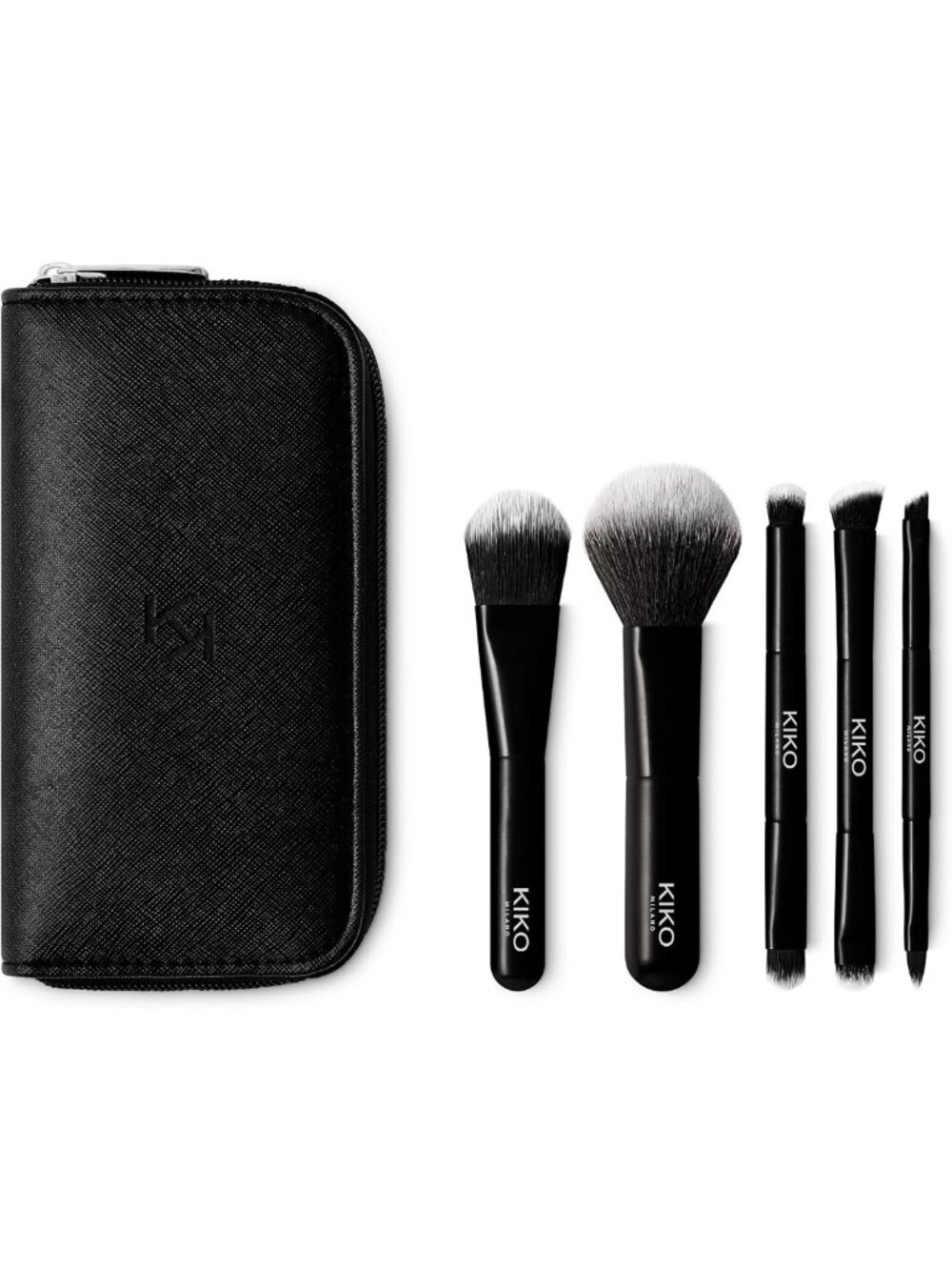5-Piece Professional Makeup Brush Set with Travel Pouch - Perfect for On-the-Go